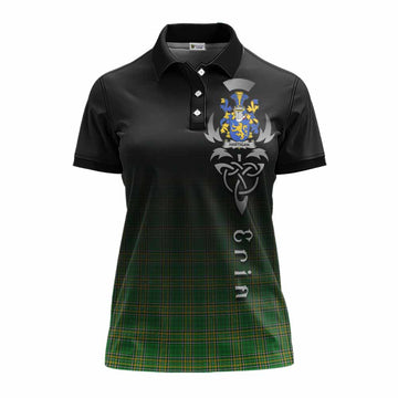 Hartigan Irish Clan Women's Polo Shirt with Coat of Arms Erin Go Bragh Celtic Inspired