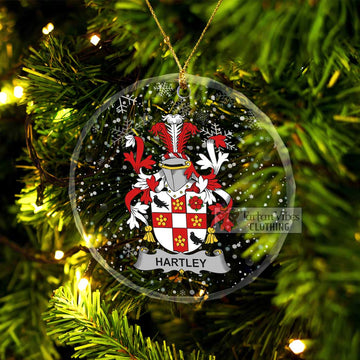Tartan Vibes Clothing Hartley Irish Clan Christmas Glass Ornament with Coat of Arms