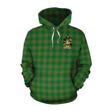 Tartan Vibes Clothing Harty Irish Clan Tartan Cotton Hoodie with Coat of Arms