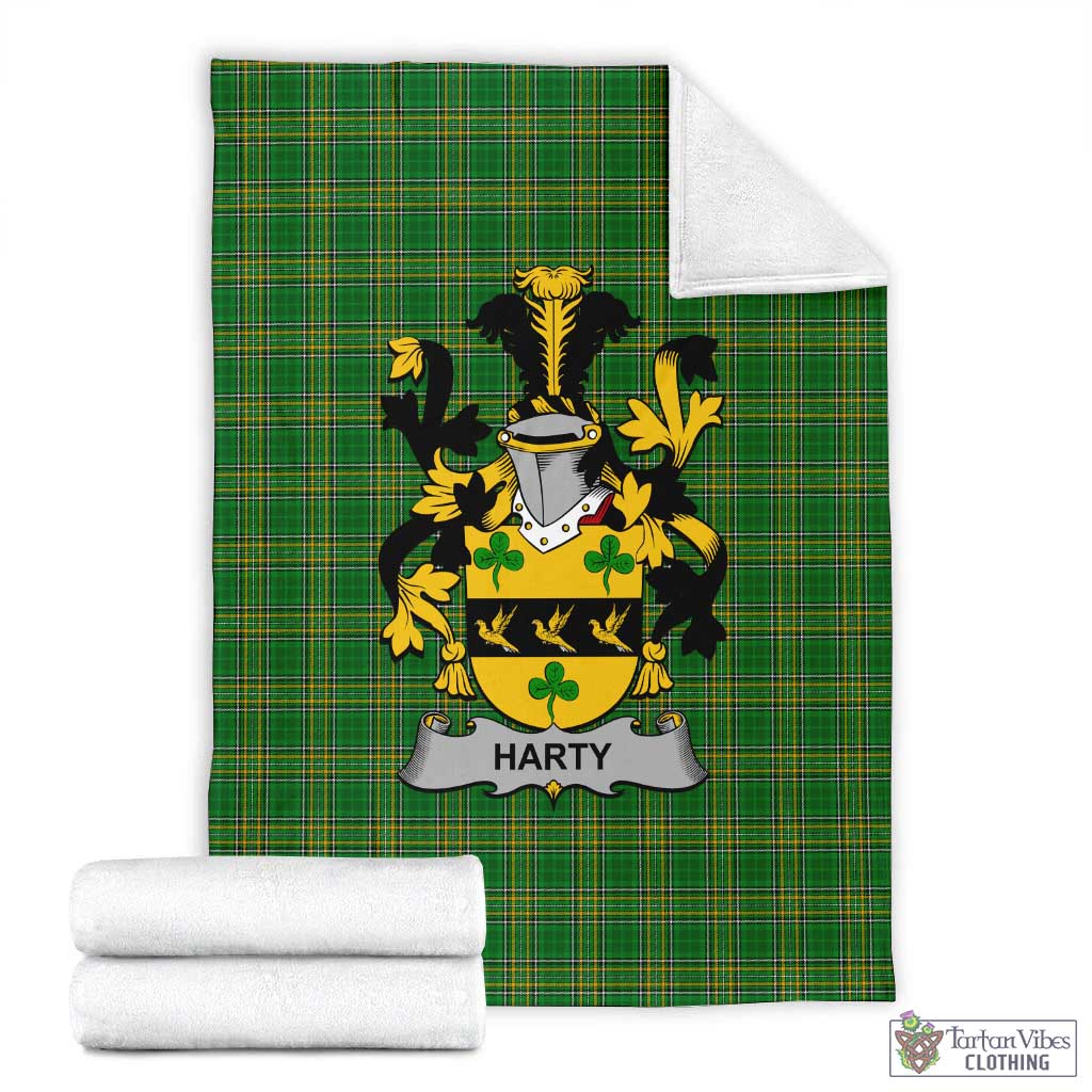 Harty Irish Clan Tartan Blanket with Coat of Arms X-Large 59 x 79 inches 150 x 200 cm - Tartan Vibes Clothing