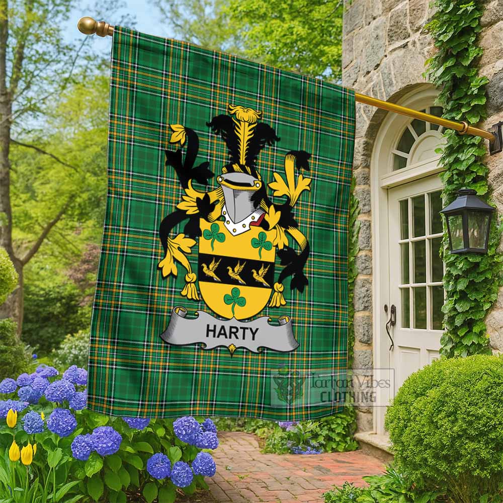 Harty Irish Clan Tartan Flag with Coat of Arms