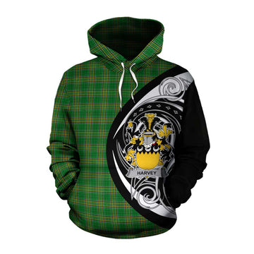Tartan Vibes Clothing Harvey Irish Clan Cotton Hoodie Celtic Circle Style