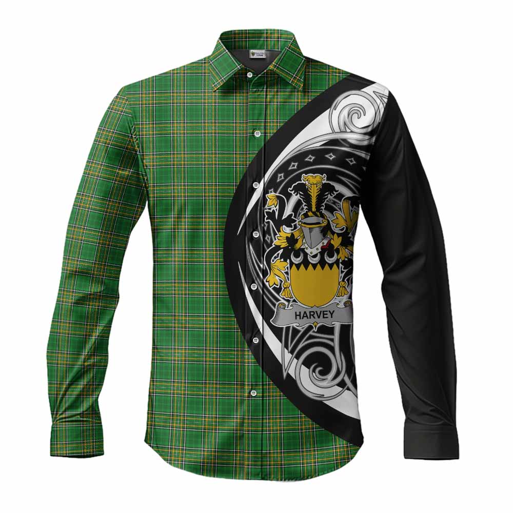 Harvey Irish Clan Long Sleeve Button Shirt Celtic Circle Style Men's Shirt S - Tartan Vibes Clothing
