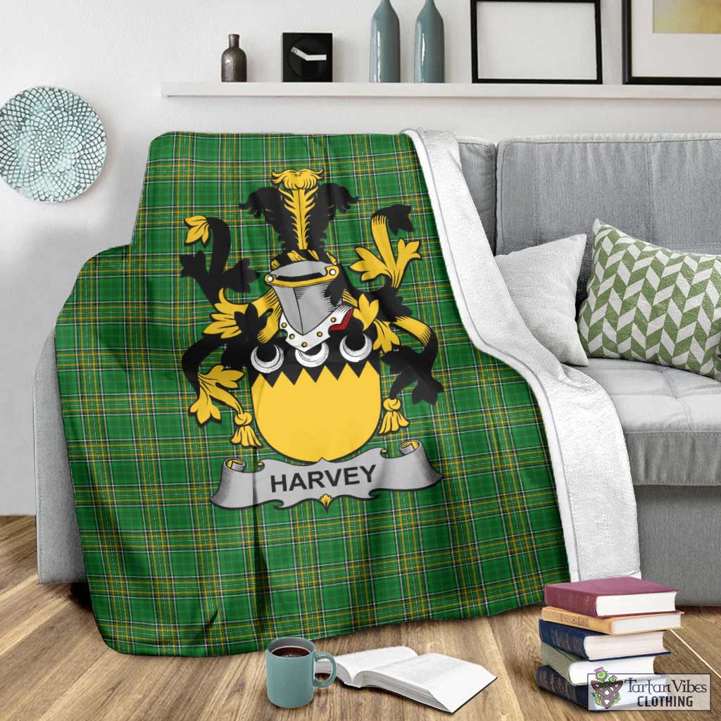 Harvey Irish Clan Tartan Blanket with Coat of Arms - Tartan Vibes Clothing