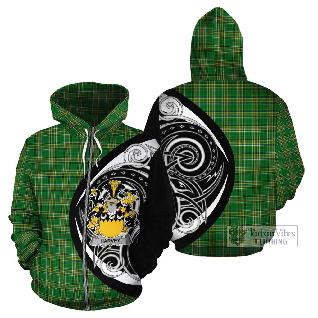 Tartan Vibes Clothing Harvey Irish Clan Cotton Hoodie Celtic Circle Style