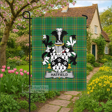 Hatfield Irish Clan Tartan Garden Flag with Coat of Arms