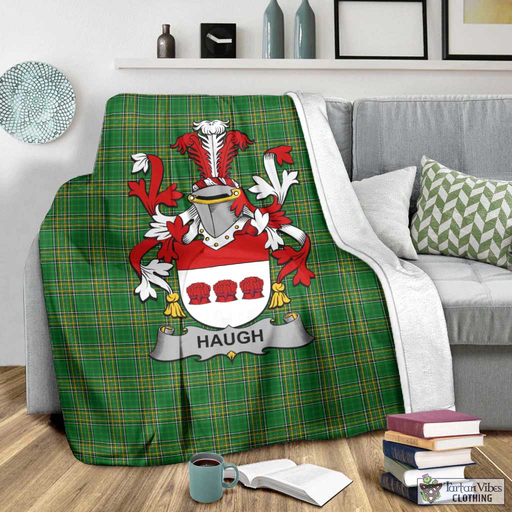 Haugh Irish Clan Tartan Blanket with Coat of Arms - Tartan Vibes Clothing