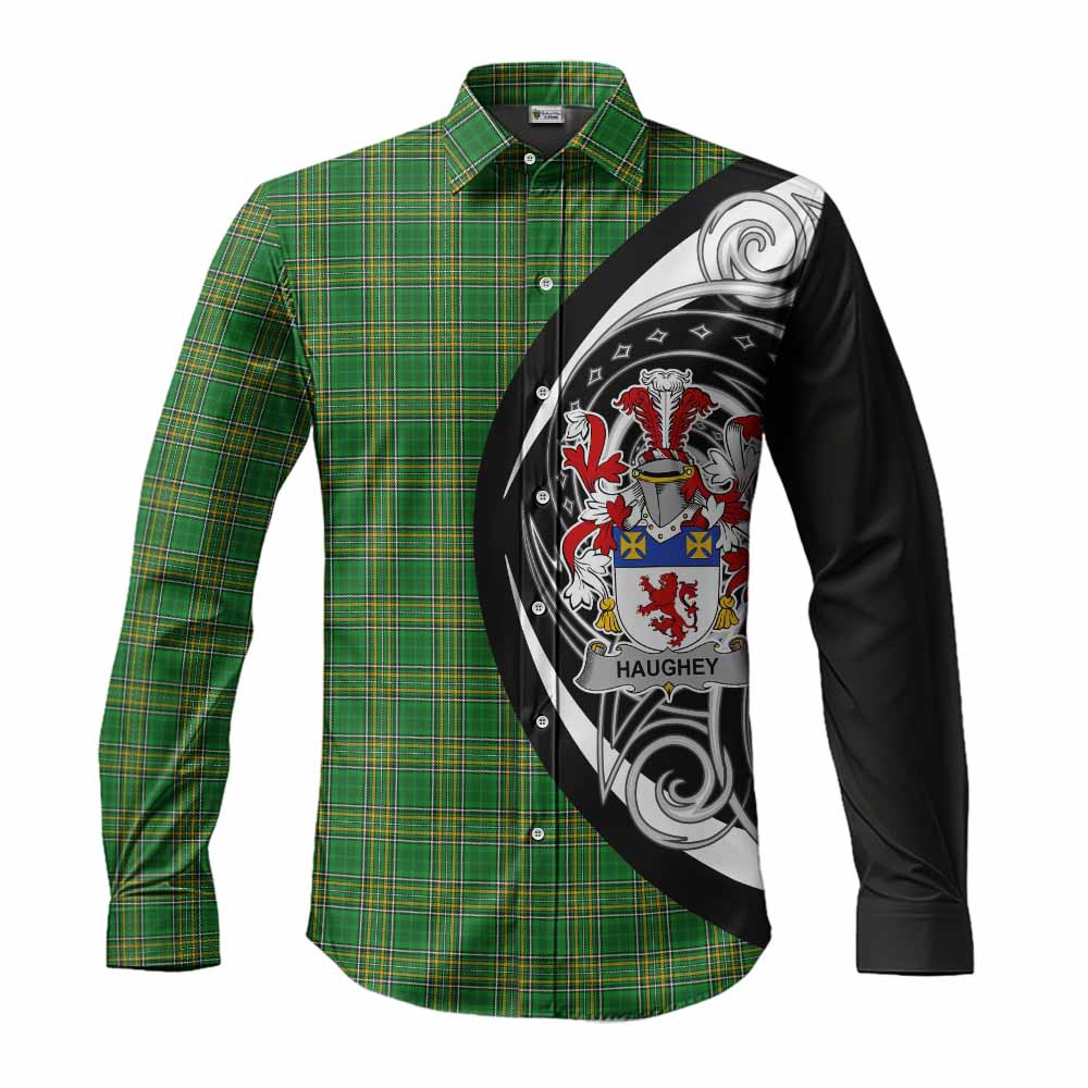 Haughey Irish Clan Long Sleeve Button Shirt Celtic Circle Style Men's Shirt S - Tartan Vibes Clothing