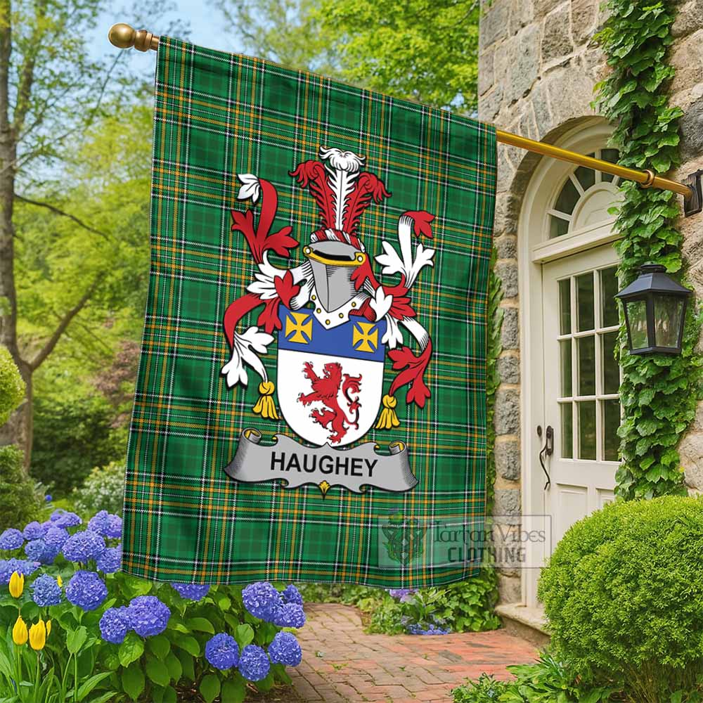 Haughey Irish Clan Tartan Flag with Coat of Arms