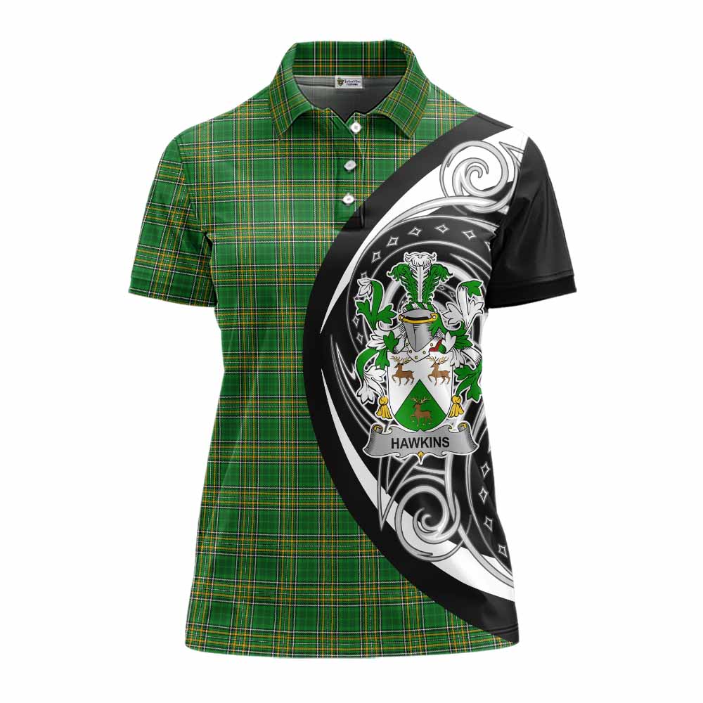 Hawkins Irish Clan Women's Polo Shirt Celtic Circle Style Women - Tartan Vibes Clothing