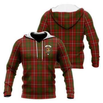 Hay Tartan Knitted Hoodie with Family Crest