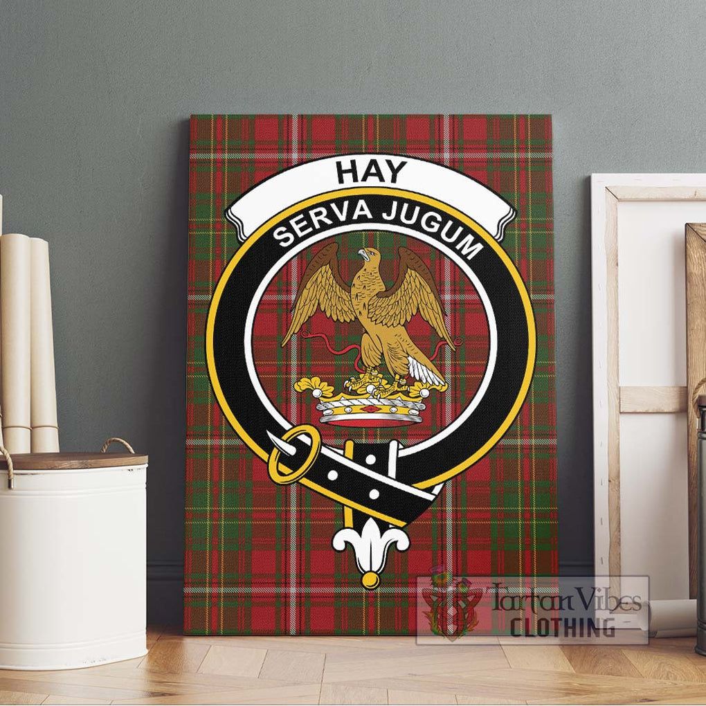 Hay Tartan Canvas Print Wall Art with Family Crest Without Frame - Tartan Vibes Clothing