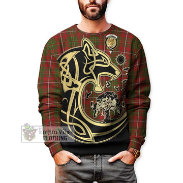 Hay Tartan Sweatshirt with Family Crest Celtic Wolf Style Unisex - Tartan Vibes Clothing