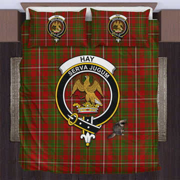 Hay Tartan Bedding Set with Family Crest