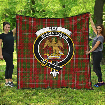 Hay Tartan Quilt with Family Crest