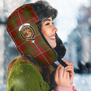 Hay Tartan Winter Trapper Hat with Family Crest Winter Trapper Hat Universal Fit Circumference 22.8in (58cm) - Tartanvibesclothing