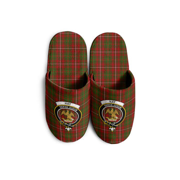 Hay Tartan Home Slippers with Family Crest