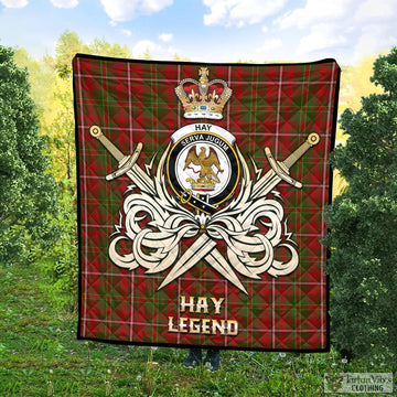 Hay Tartan Quilt with Clan Crest and the Golden Sword of Courageous Legacy