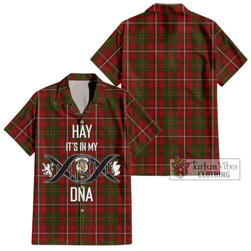Hay Tartan Short Sleeve Button Shirt with Family Crest DNA In Me Style Kid - Tartanvibesclothing Shop