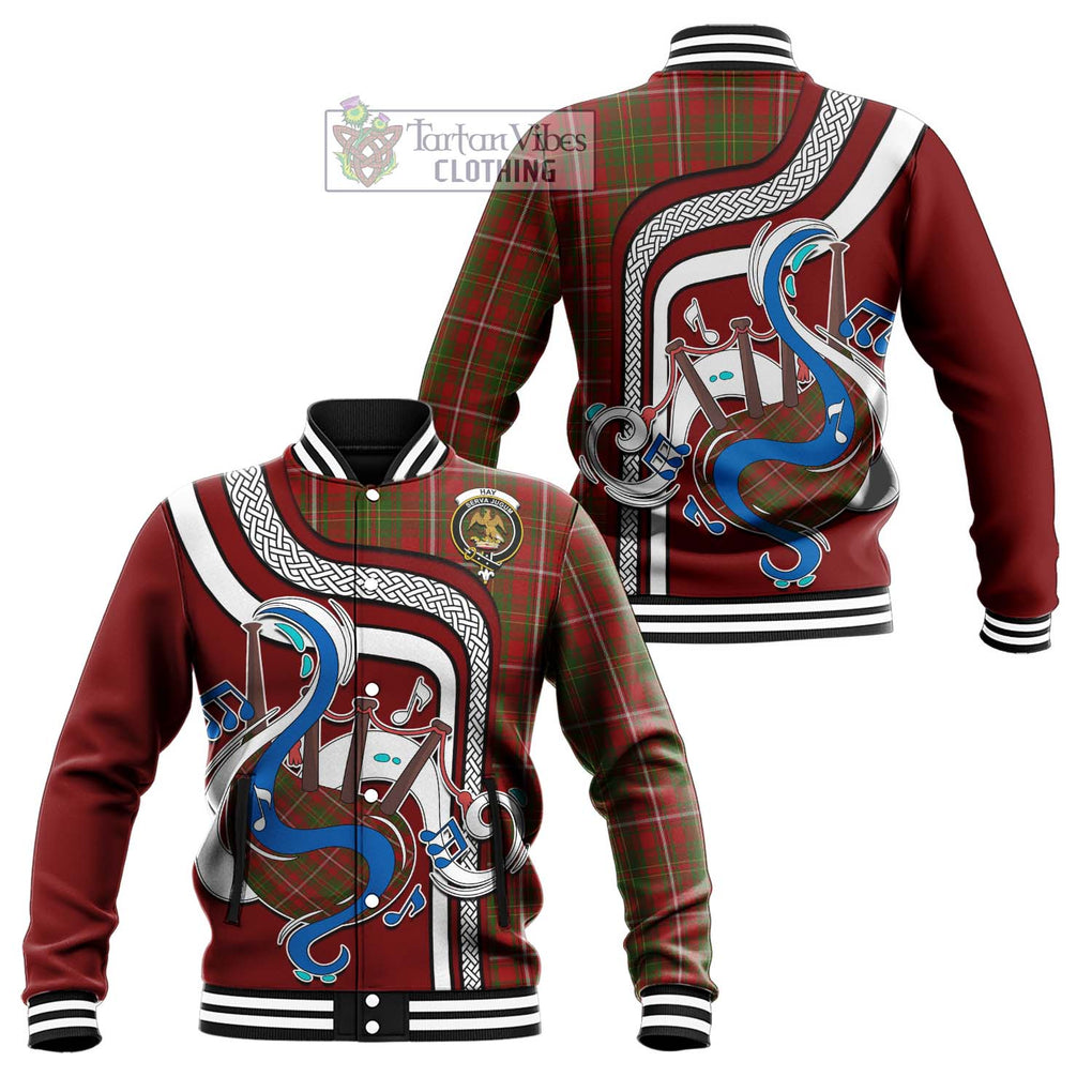 Tartan Vibes Clothing Hay Tartan Baseball Jacket with Epic Bagpipe Style