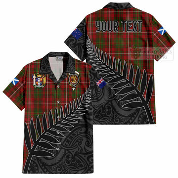 Hay Crest Tartan Hawaiian Shirt with New Zealand Silver Fern Half Style