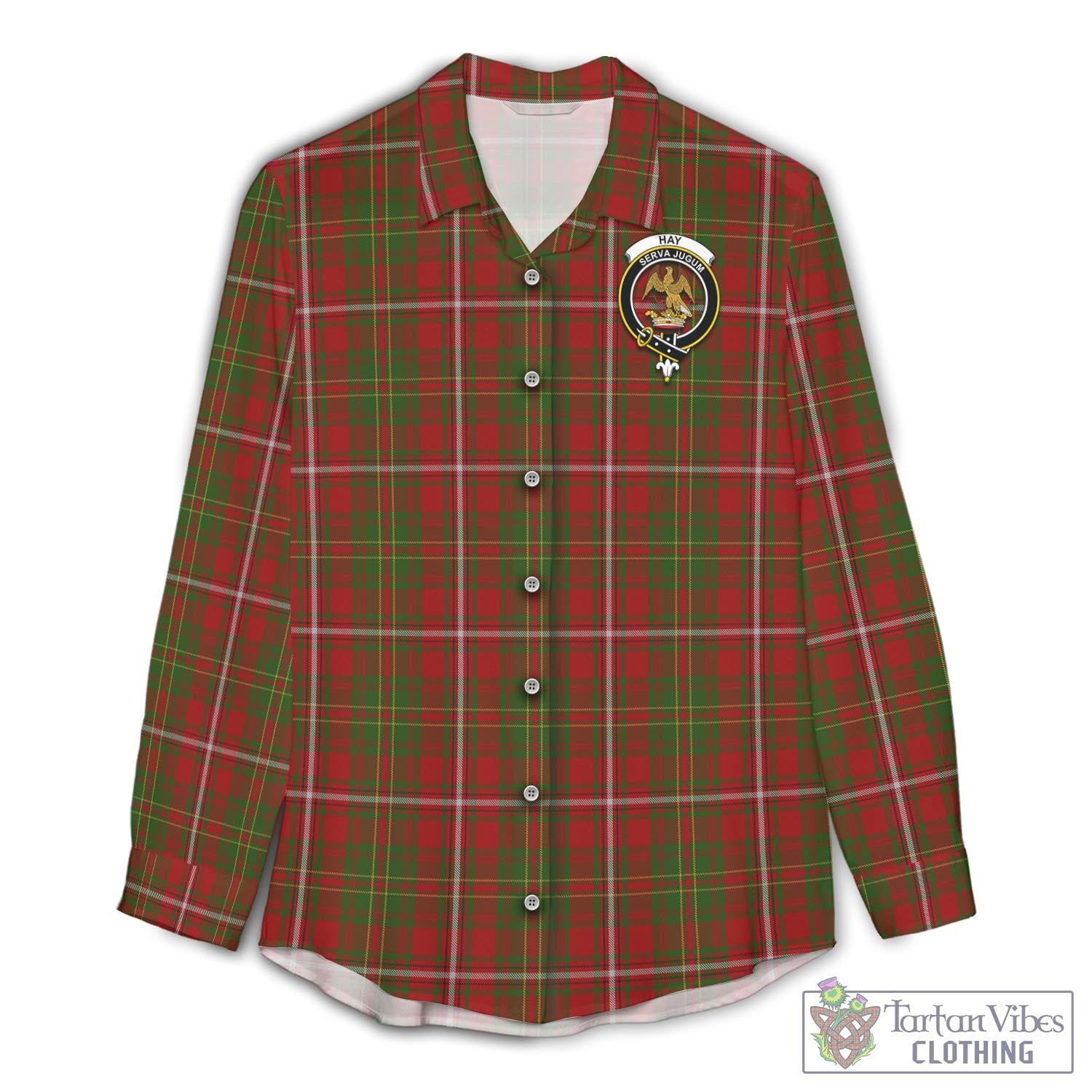 Tartan Vibes Clothing Hay Tartan Womens Casual Shirt with Family Crest