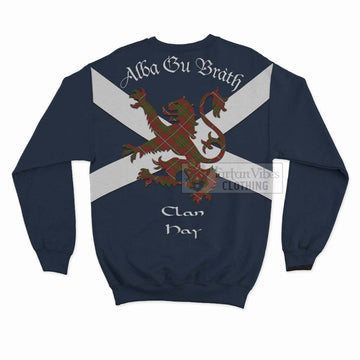 Tartan Vibes Clothing Hay Tartan Lion Rampant Sweatshirt – Proudly Display Your Heritage with Alba Gu Brath and Clan Name