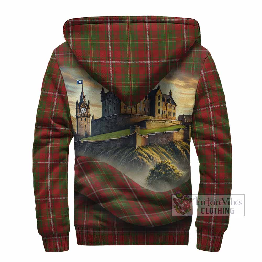 Tartan Vibes Clothing Hay Tartan Family Crest Sherpa Hoodie with Scottish Ancient Castle Style