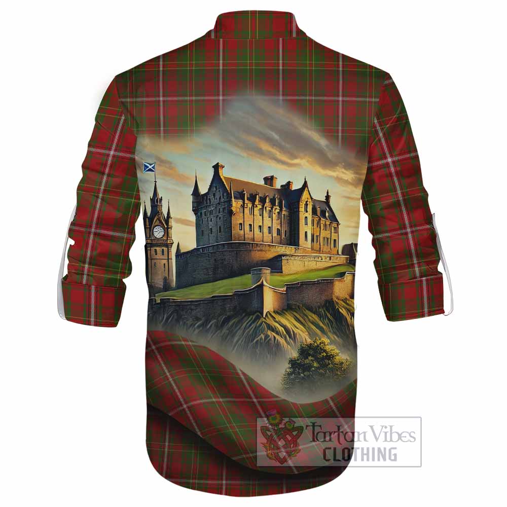 Tartan Vibes Clothing Hay Tartan Family Crest Ghillie Kilt Shirt with Scottish Ancient Castle Style