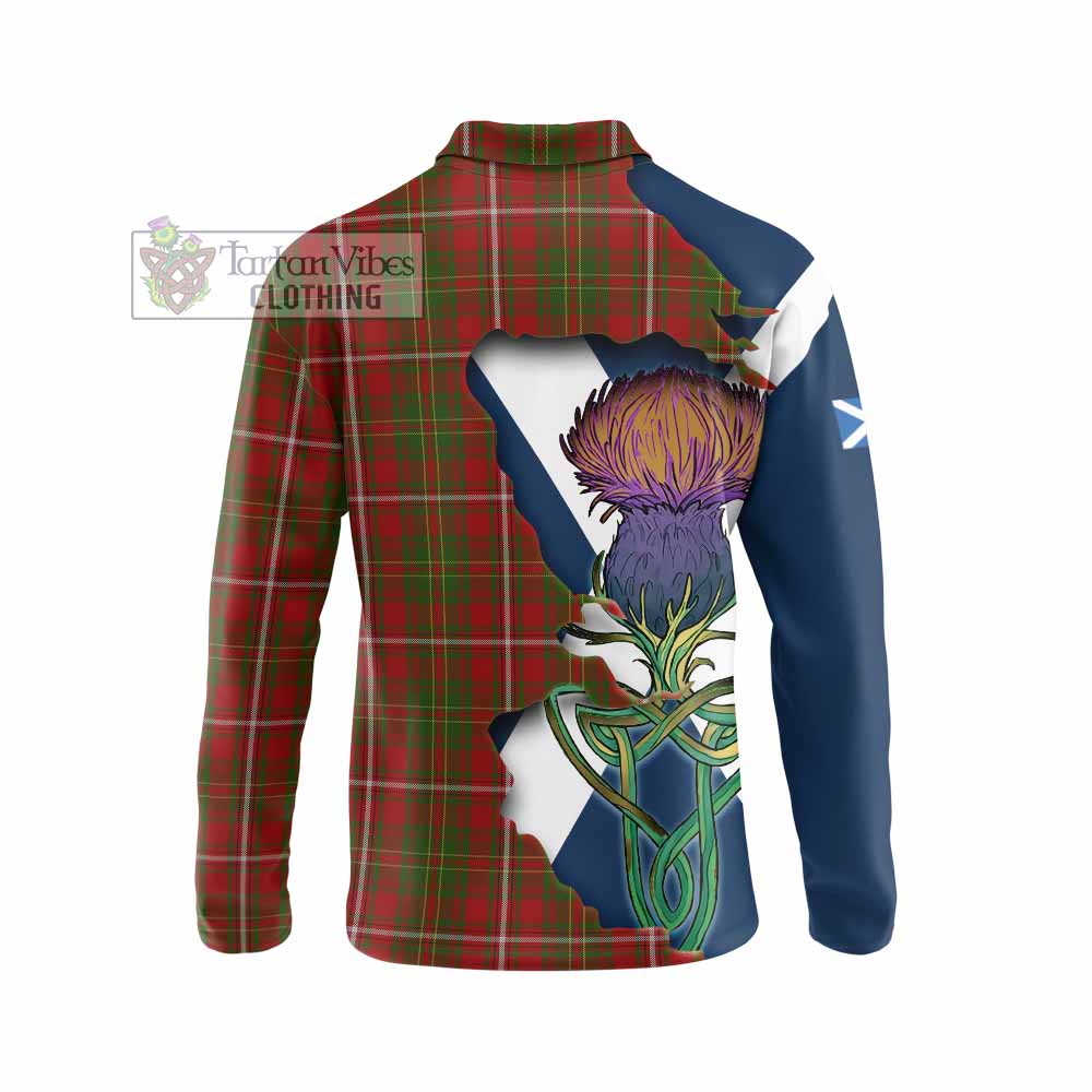 Tartan Vibes Clothing Hay Tartan Family Crest Long Sleeve Polo Shirt Scottish Thistle Celtic Inspired