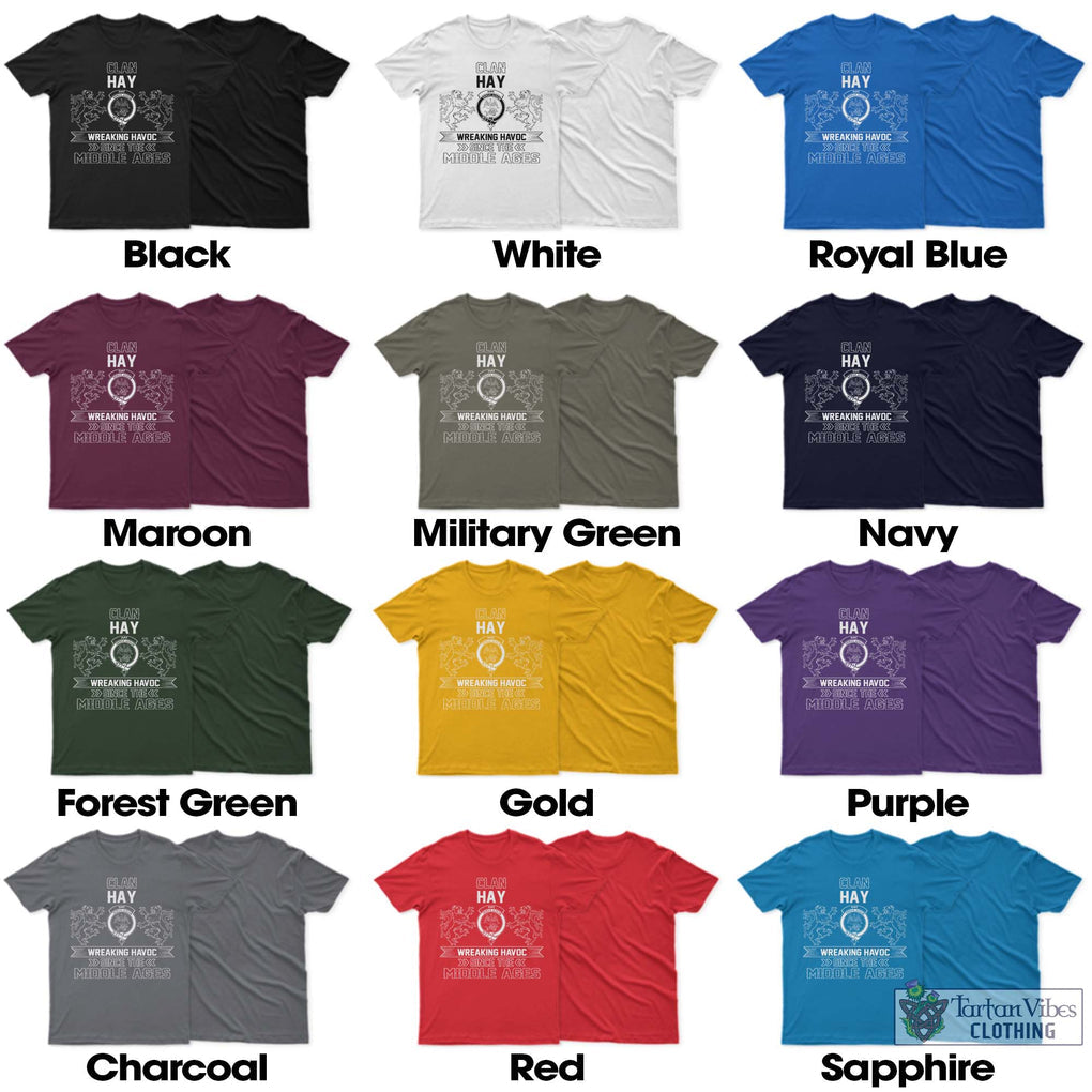 Hay Family Crest 2D Cotton Men's T-Shirt Wreaking Havoc Style - 2D-tartanvibesclothing