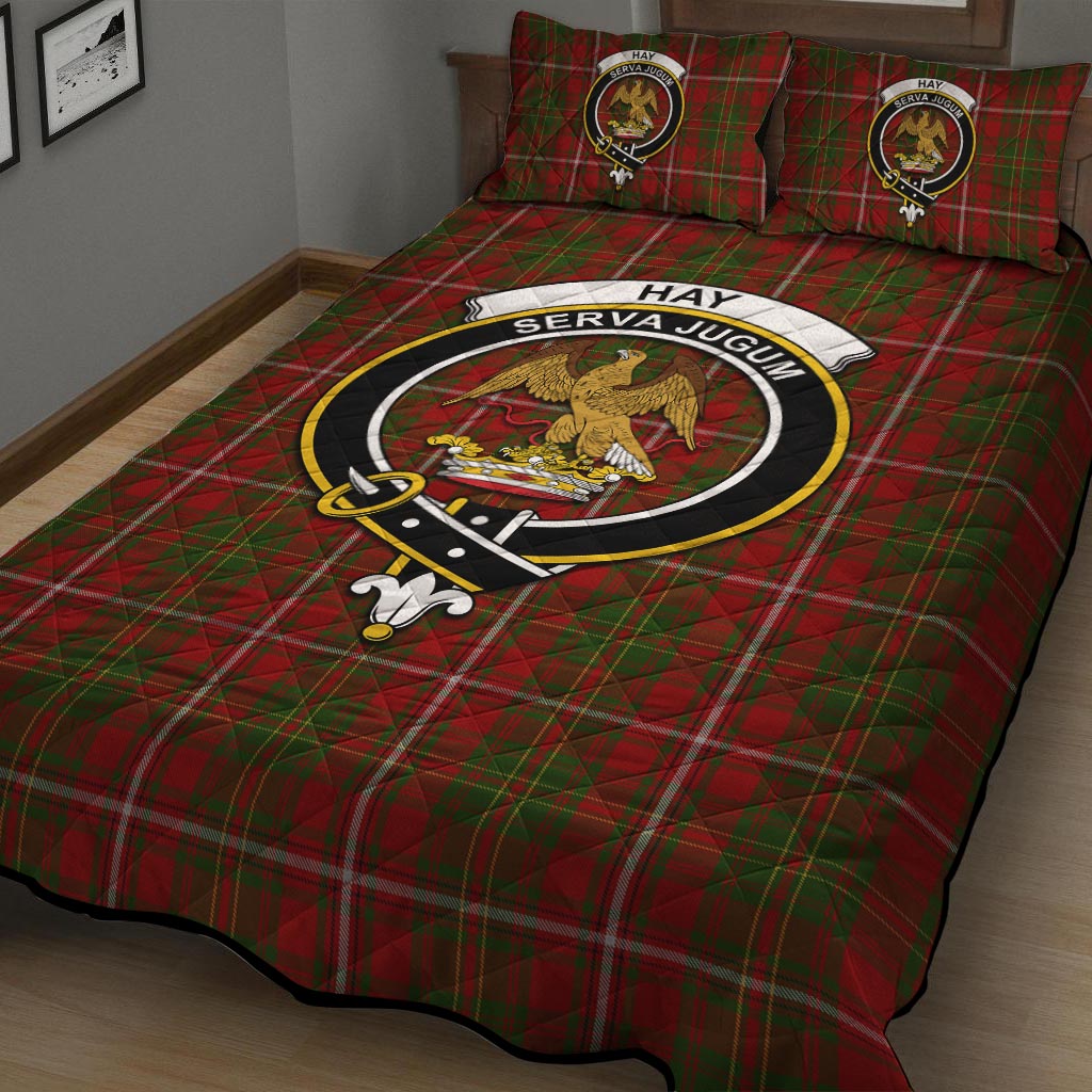Hay Tartan Quilt Bed Set with Family Crest - Tartan Vibes Clothing