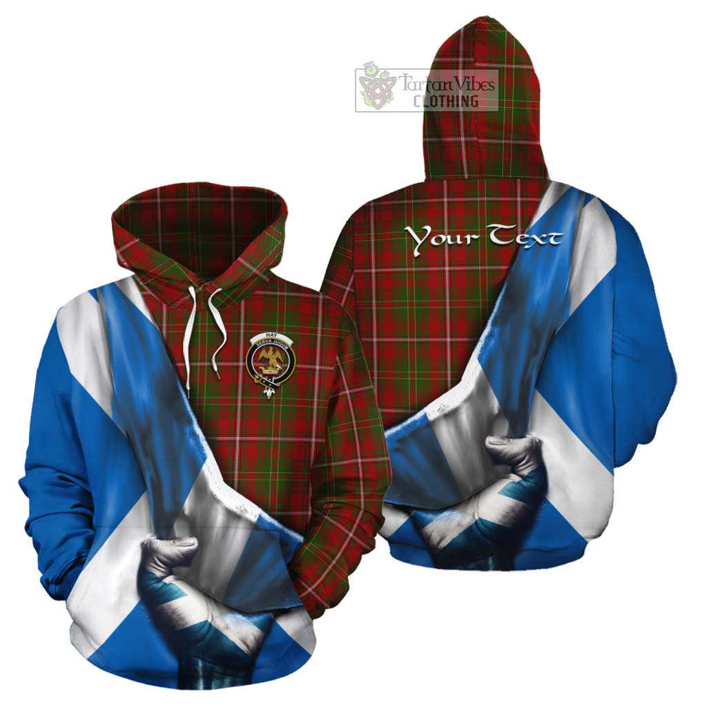 Tartan Vibes Clothing Hay Tartan Cotton Hoodie with Family Crest Scotland Patriotic Style