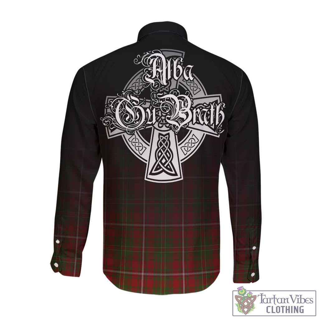 Tartan Vibes Clothing Hay Tartan Long Sleeve Button Up Featuring Alba Gu Brath Family Crest Celtic Inspired