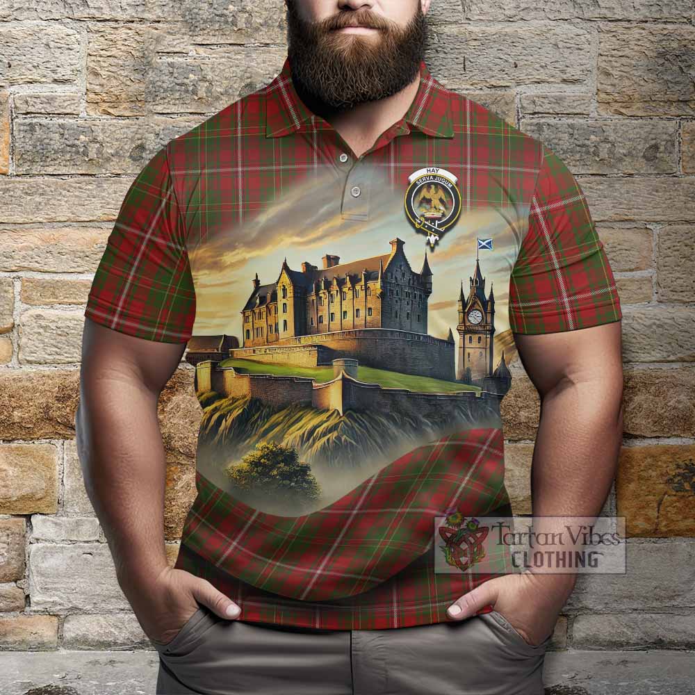 Tartan Vibes Clothing Hay Tartan Family Crest Polo Shirt with Scottish Ancient Castle Stype