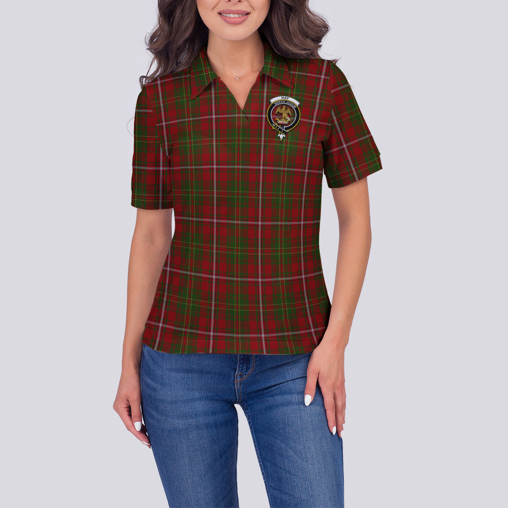 hay-tartan-polo-shirt-with-family-crest-for-women