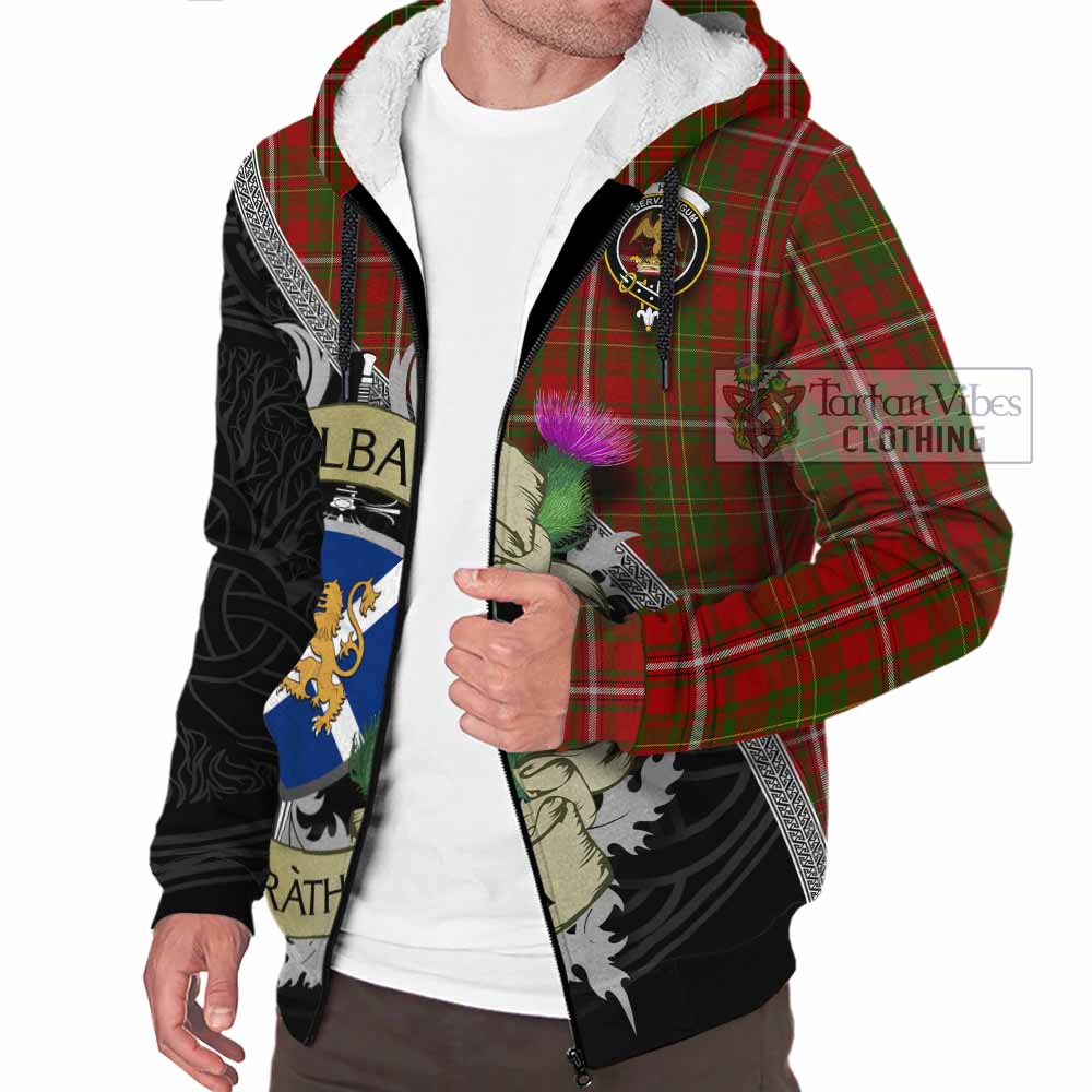 Tartan Vibes Clothing Hay Tartan Family Crest Sherpa Hoodie Lion Rampant Royal Thistle Shield Celtic Inspired