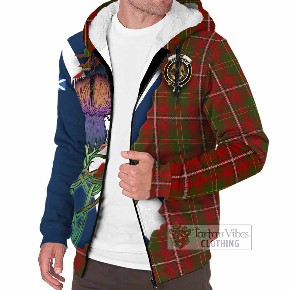 Tartan Vibes Clothing Hay Tartan Family Crest Sherpa Hoodie Scottish Thistle Celtic Inspired