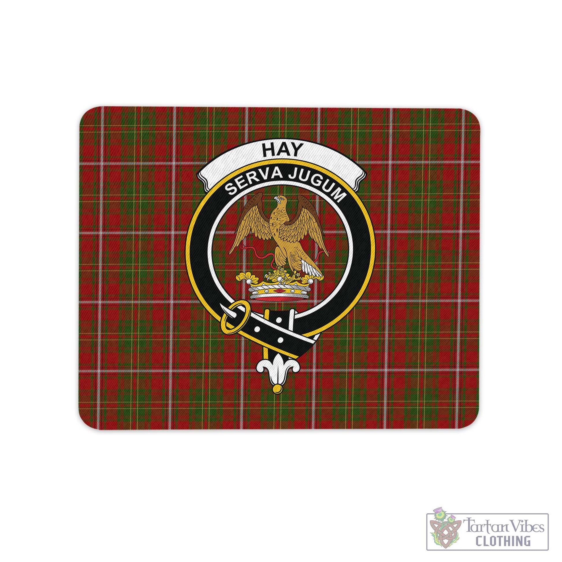 Tartan Vibes Clothing Hay Tartan Mouse Pad with Family Crest