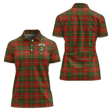 Hay Ancient Tartan Polo Shirt with Family Crest For Women