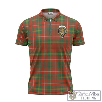 Hay Ancient Tartan Zipper Polo Shirt with Family Crest