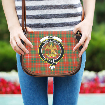 Hay Ancient Tartan Saddle Bag with Family Crest