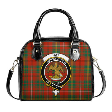 Hay Ancient Tartan Shoulder Handbags with Family Crest