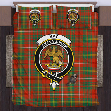 Hay Ancient Tartan Bedding Set with Family Crest