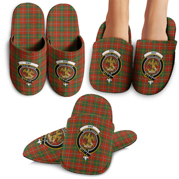 Hay Ancient Tartan Home Slippers with Family Crest