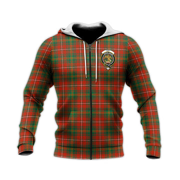 Hay Ancient Tartan Knitted Hoodie with Family Crest