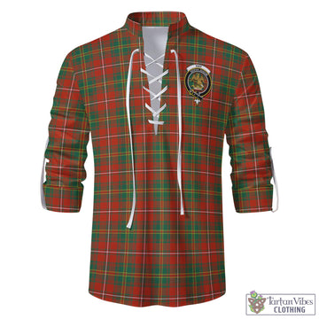 Hay Ancient Tartan Men's Scottish Traditional Jacobite Ghillie Kilt Shirt with Family Crest