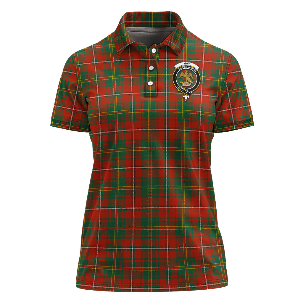hay-ancient-tartan-polo-shirt-with-family-crest-for-women