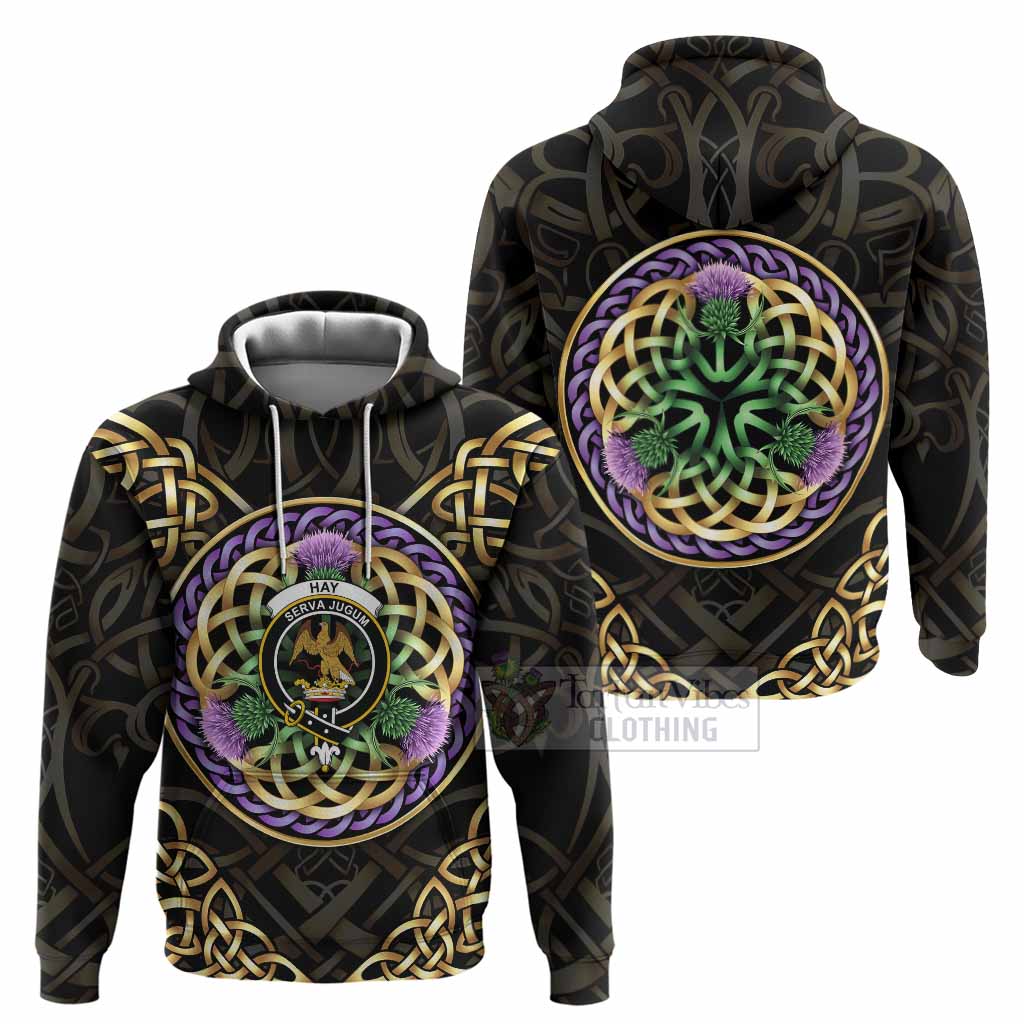 Hay Clan Crest Hoodie Celtic Scottish Thistle