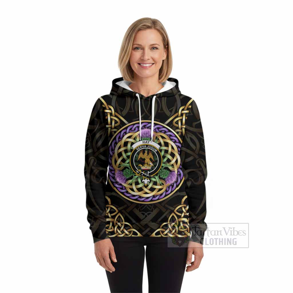 Hay Clan Crest Hoodie Celtic Scottish Thistle